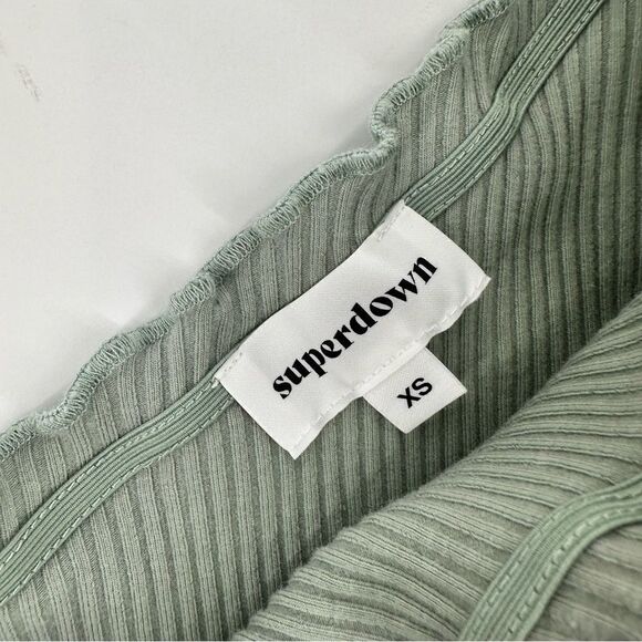 superdown Sandra One Shoulder Top Sage Green Size XS - Picture 6 of 13
